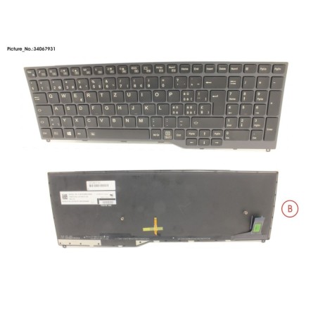34067931 - KEYBOARD 10KEY BLACK W. BL SWISS