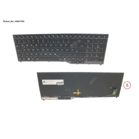 34067925 - KEYBOARD 10KEY BLACK W. BL GERMAN