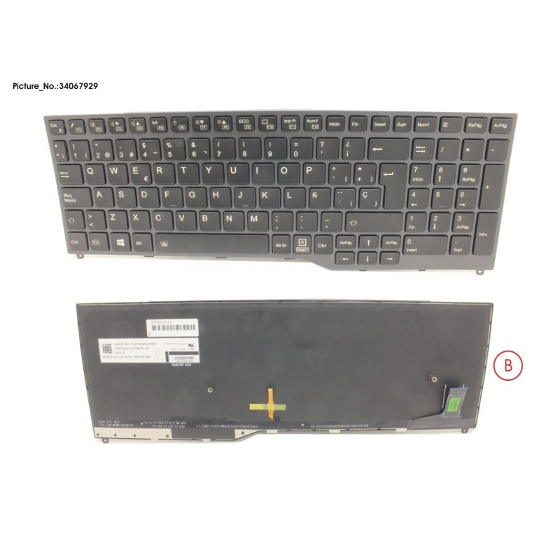 34067929 - KEYBOARD 10KEY BLACK W. BL SPAIN
