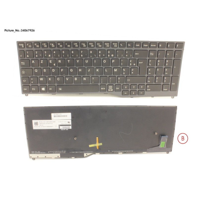 34067926 - KEYBOARD 10KEY BLACK W. BL FRANCE
