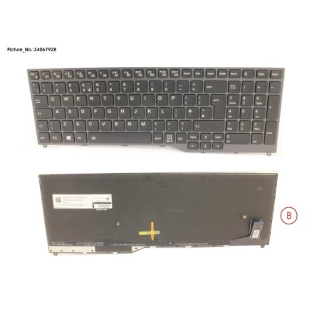 34067928 - KEYBOARD 10KEY BLACK W. BL UK