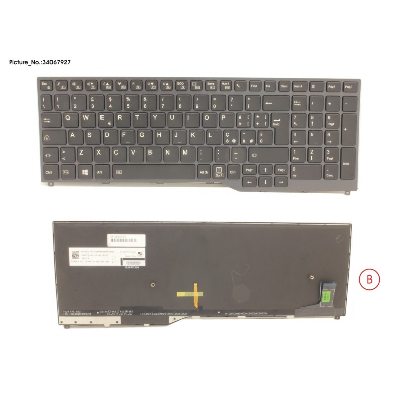 34067927 - KEYBOARD 10KEY BLACK W. BL ITALY