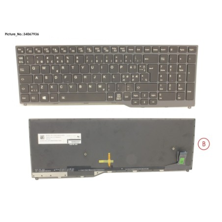 34067936 - KEYBOARD 10KEY BLACK W. BL NORDIC.EST