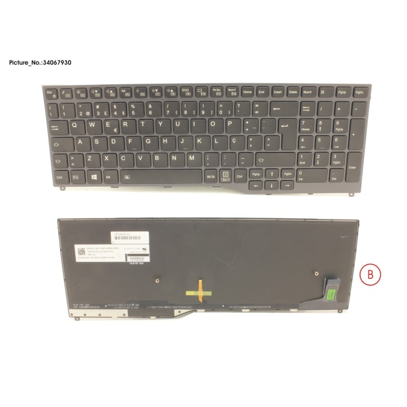 34067930 - KEYBOARD 10KEY BLACK W. BL PORTUGAL