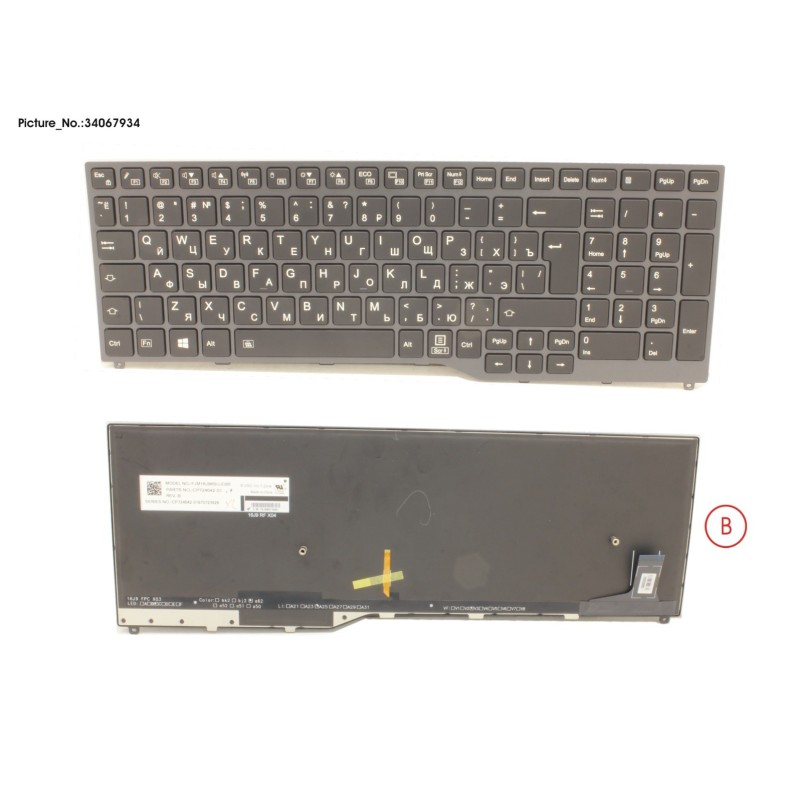 34067934 - KEYBOARD 10KEY BLACK W. BL RUSSIA.US