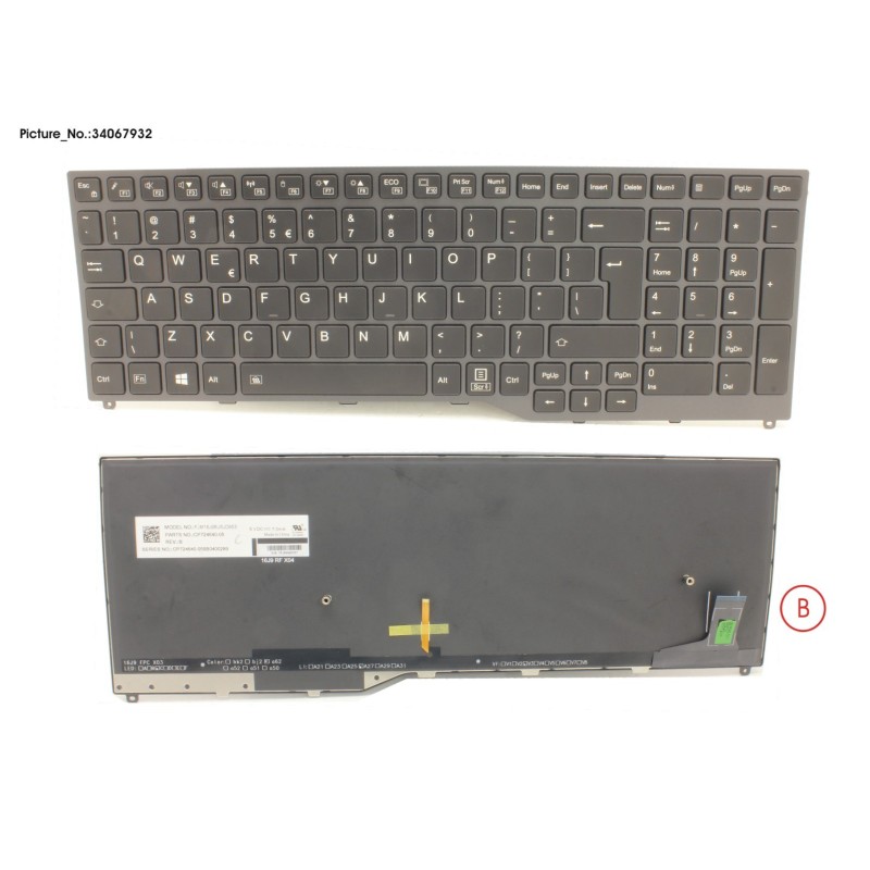 34067932 - KEYBOARD 10KEY BLACK W. BL US