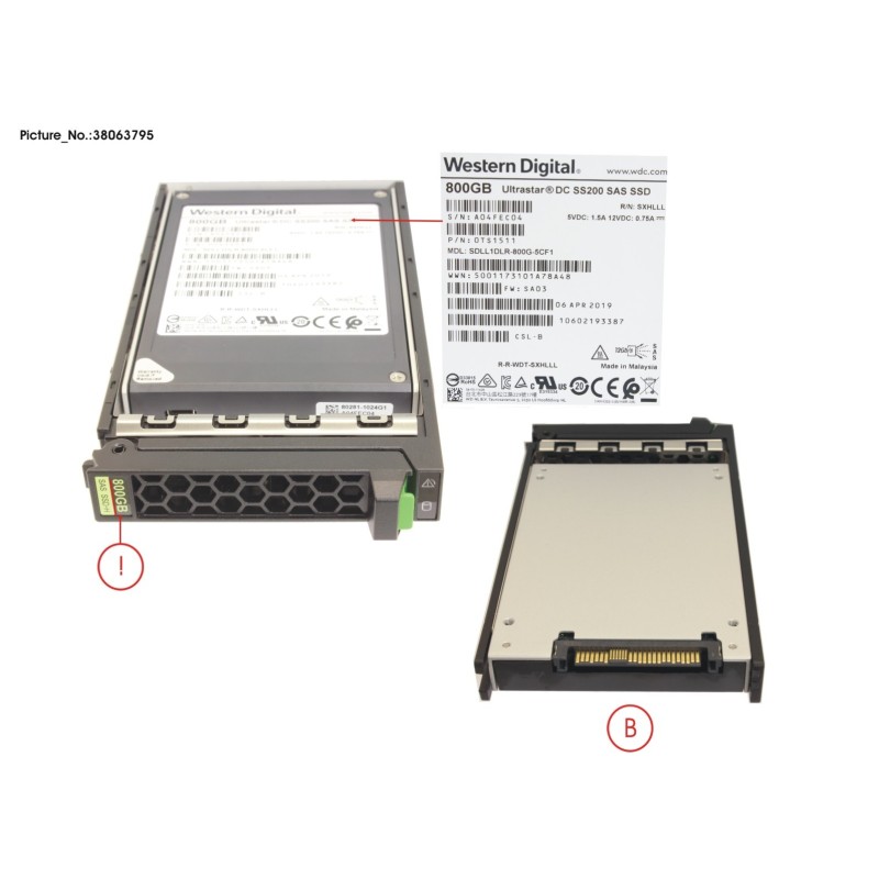 38063795 - SSD SAS 12G 800GB MU 2.5  HOT PL EP