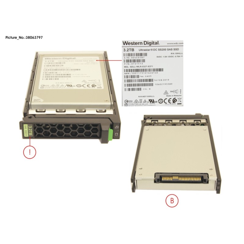 38063797 - SSD SAS 12G 3200GB MU 2.5  HOT PL EP