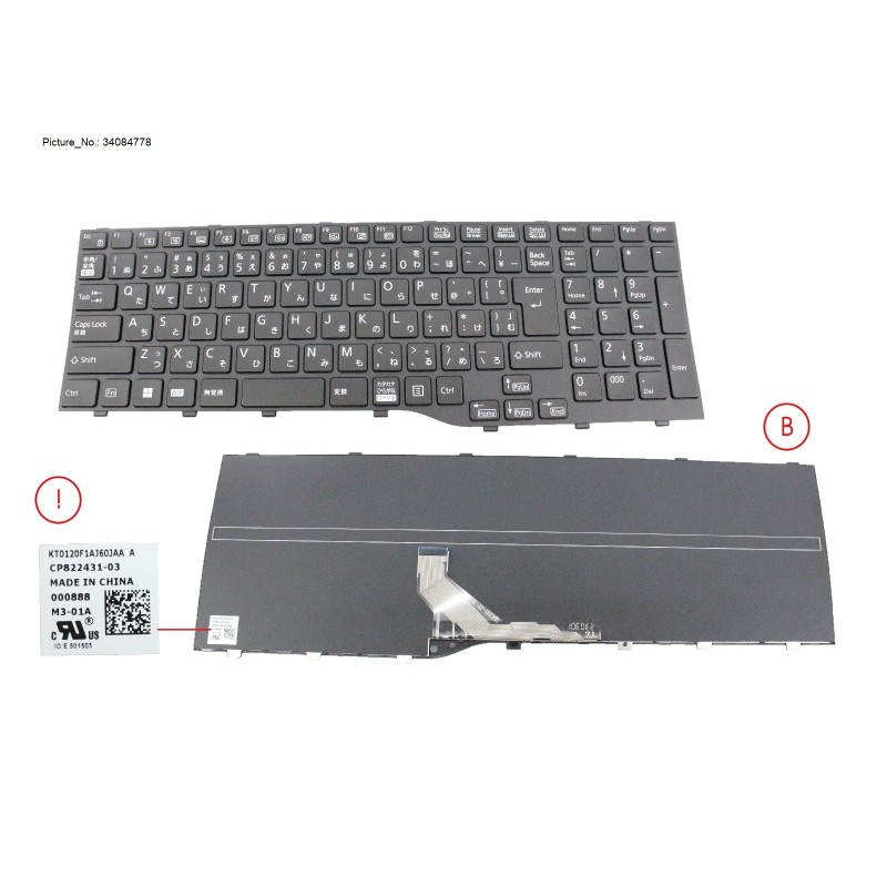 34084778 - KEYBOARD BLACK JAPAN WIN11 (NEW_FN)