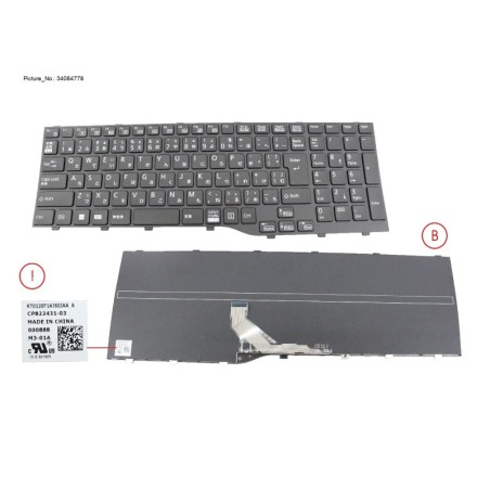 34084778 - KEYBOARD BLACK JAPAN WIN11 (NEW_FN)