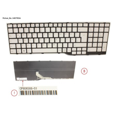 34079036 - KEYBOARD WHITE GERMAN WIN10