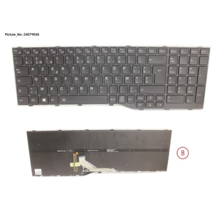 34079045 - KEYBOARD BLACK W. BL BELGIUM