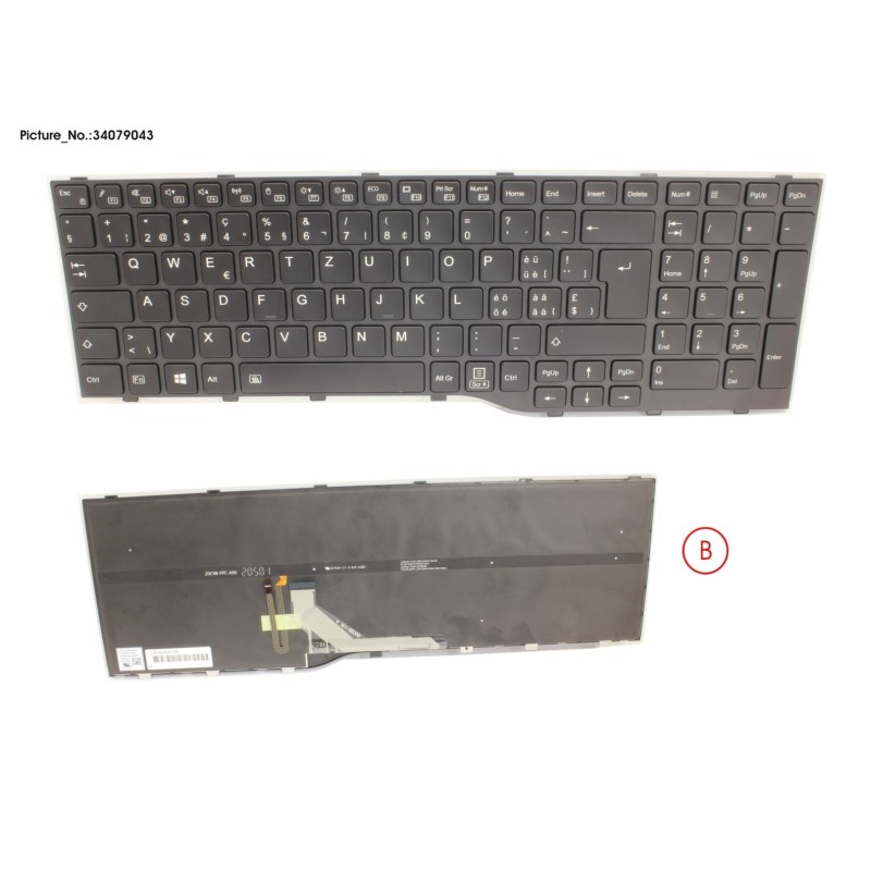 34079043 - KEYBOARD BLACK W. BL SWISS