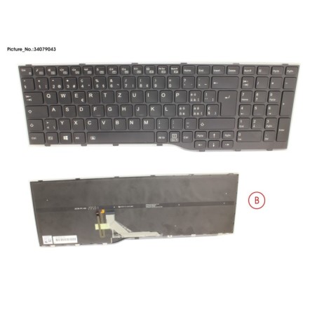 34079043 - KEYBOARD BLACK W. BL SWISS