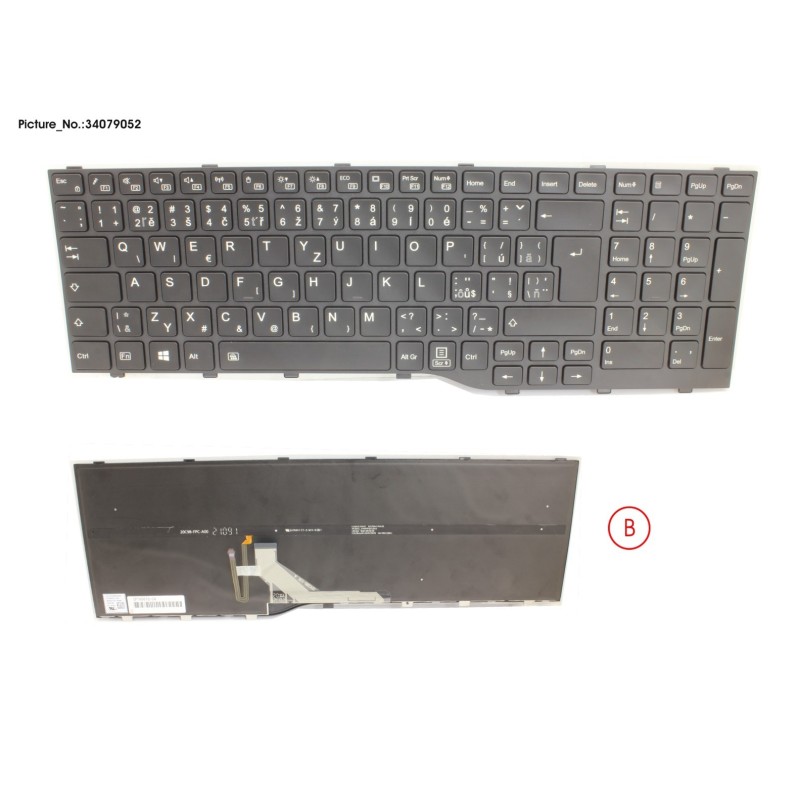 34079052 - KEYBOARD BLACK W. BL CZECH.SLOVAK.US