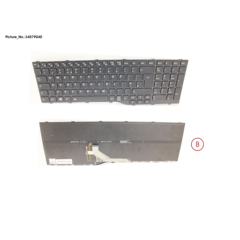 34079040 - KEYBOARD BLACK W. BL UK