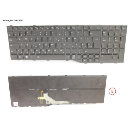 34079047 - KEYBOARD BLACK W. BL HUNGARY