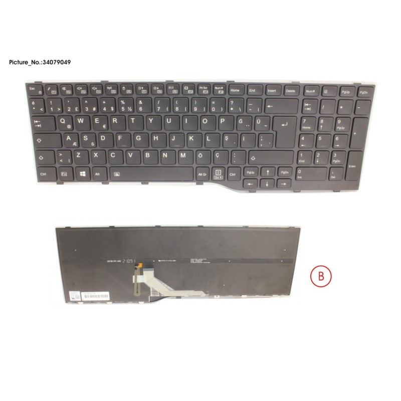 34079049 - KEYBOARD BLACK W. BL TURKEY