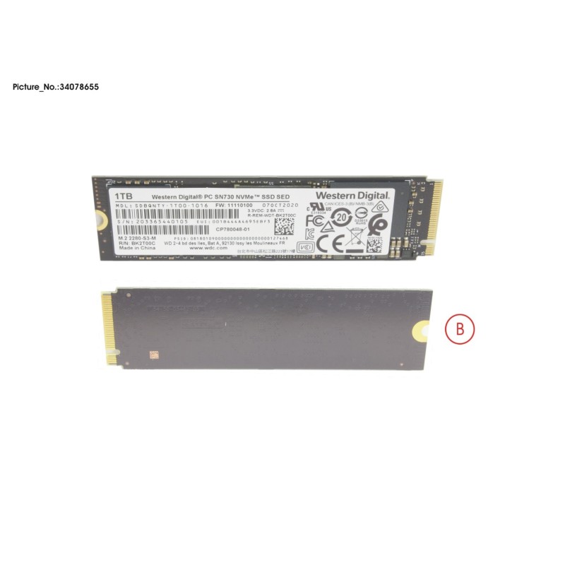 34078655 - SSD PCIE M.2 SN730 1TB(FDE)