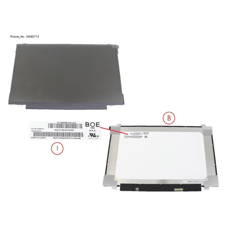 34080713 - LCD PANEL BOE AG. NT140WHM-N43 (EDP.HD)