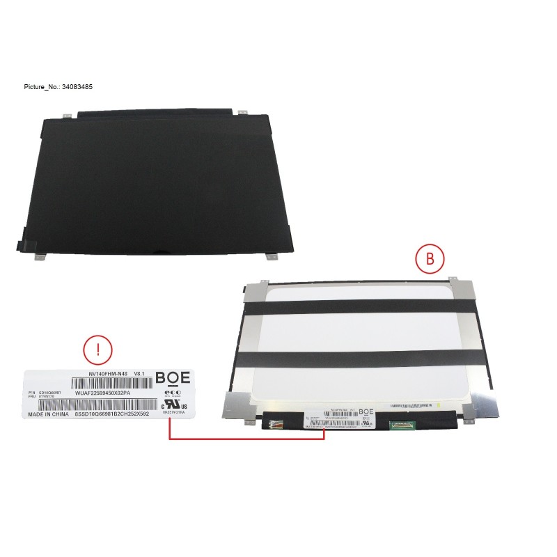 34083485 - LCD PANEL BOE AG. NV140FHM-N48 (EDP.FHD)