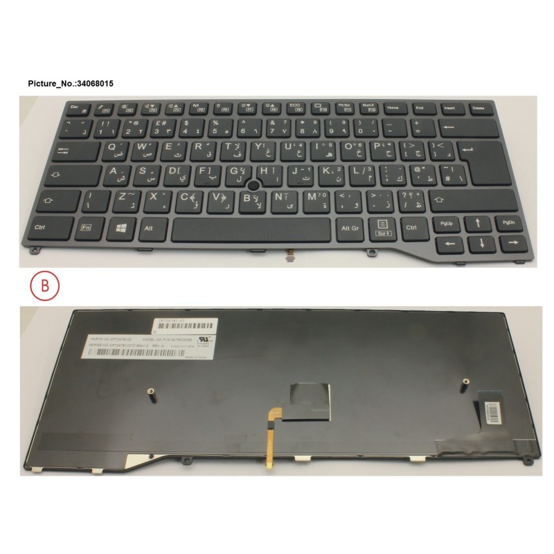 34068015 - KEYBOARD BLACK W. TS ARABIC.UK