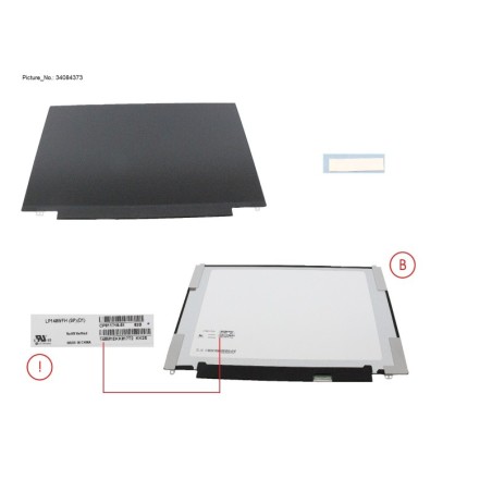 34084373 - LCD ASSY 14  FHD W. PLATE