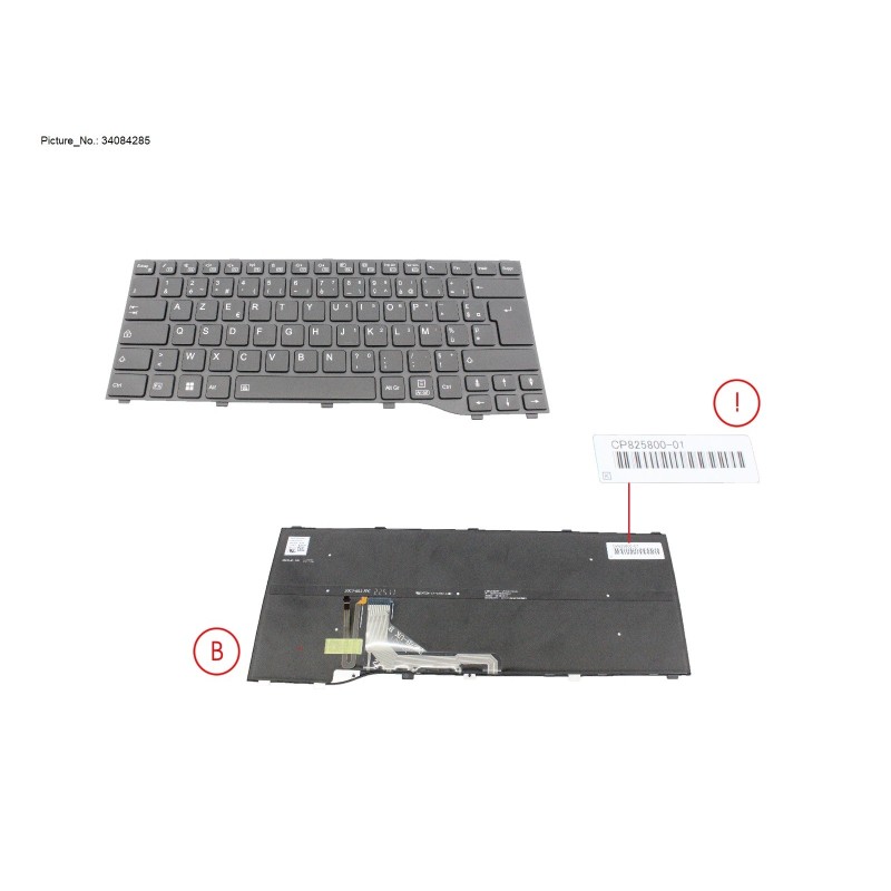 34084286 - KEYBOARD BLACK W. BL ITALY WIN11