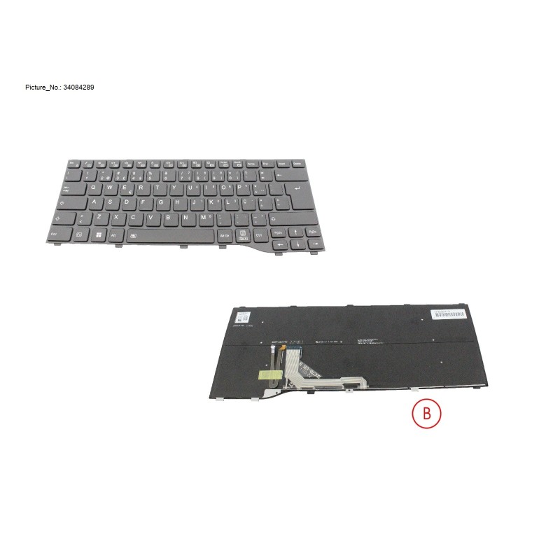 34084289 - KEYBOARD BLACK W. BL PORTUGAL WIN11