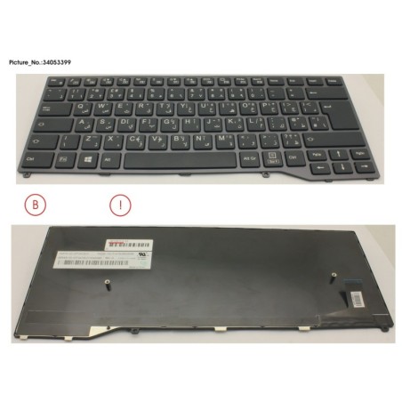 34053399 - KEYBOARD BLACK W.O TS ARABIC.UK