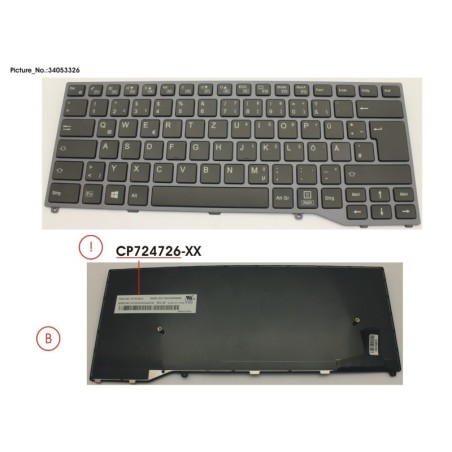 34053326 - KEYBOARD BLACK W.O TS GERMAN