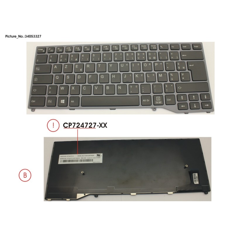 34053327 - KEYBOARD BLACK W.O TS FRANCE