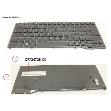 34053328 - KEYBOARD BLACK W.O TS UK