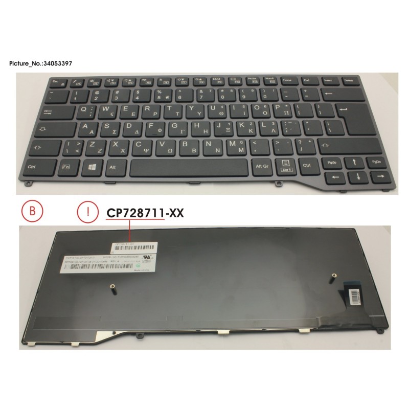 34053397 - KEYBOARD BLACK W.O TS GREECE