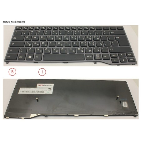 34053400 - KEYBOARD BLACK W.O TS HEBREW