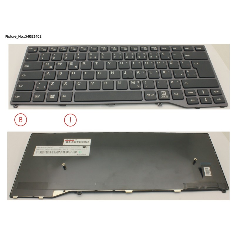 34053402 - KEYBOARD BLACK W.O TS ICELAND