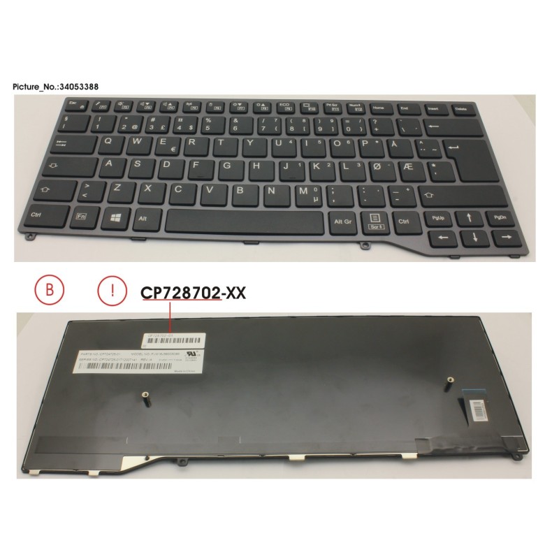 34053388 - KEYBOARD BLACK W.O TS NORWAY