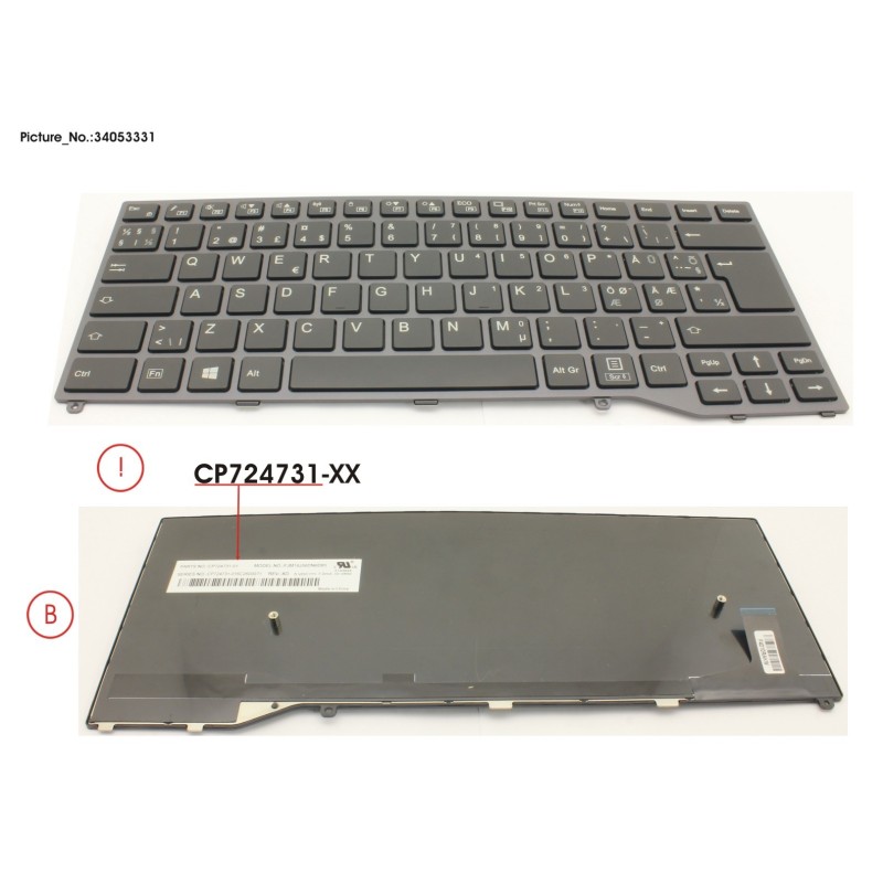 34053331 - KEYBOARD BLACK W.O TS NORDIC.EST