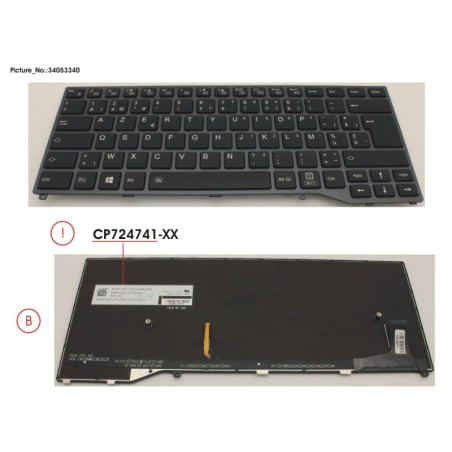 34053340 - KEYBOARD BLACK W. BL BELGIUM