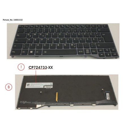 34053332 - KEYBOARD BLACK W. BL GERMAN