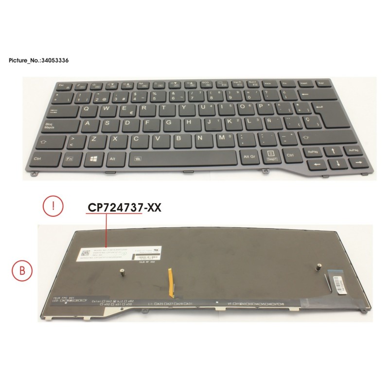 34053336 - KEYBOARD BLACK W. BL SPAIN