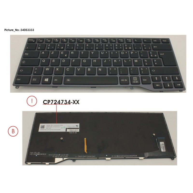 34053333 - KEYBOARD BLACK W. BL FRANCE