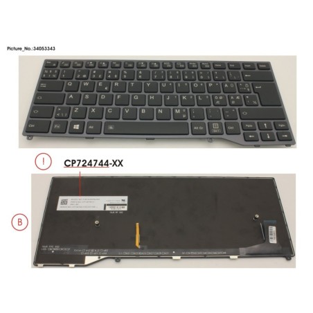 34053343 - KEYBOARD BLACK W. BL NORDIC.EST