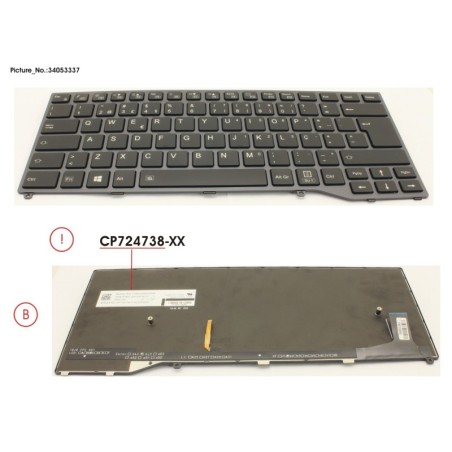 34053337 - KEYBOARD BLACK W. BL PORTUGAL
