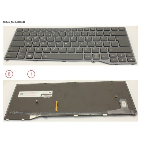 34053344 - KEYBOARD BLACK W. BL TURKEY