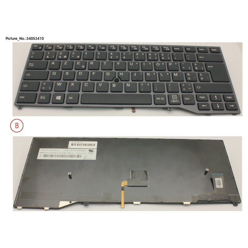 34053410 - KEYBOARD BLACK W. TS BELGIUM