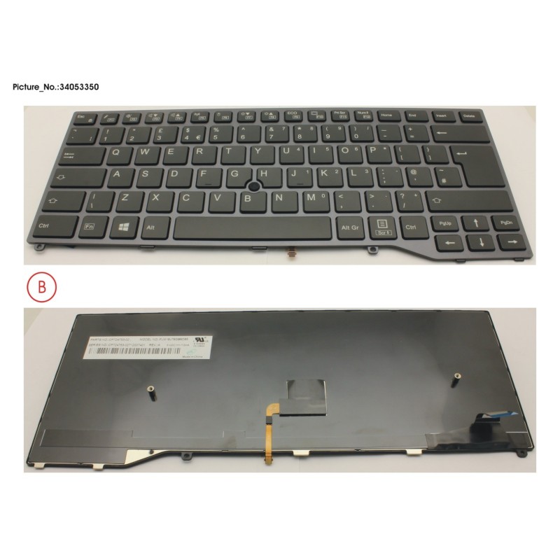 34053350 - KEYBOARD BLACK W. TS UK