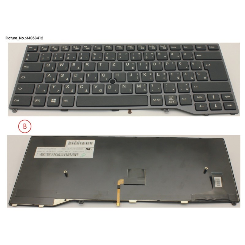 34053412 - KEYBOARD BLACK W. TS HUNGARY