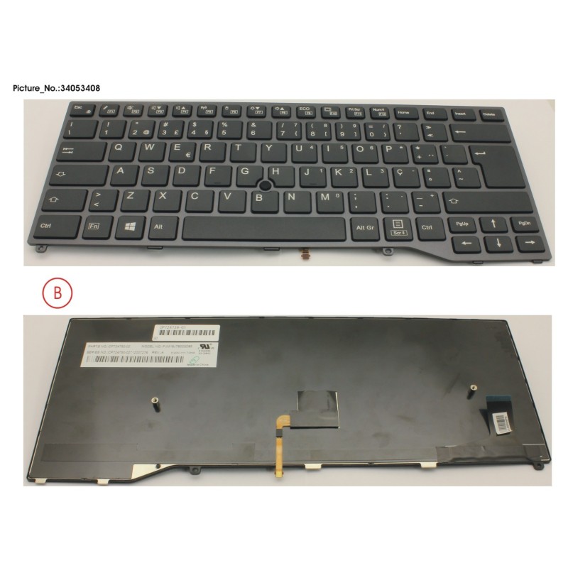 34053408 - KEYBOARD BLACK W. TS PORTUGAL