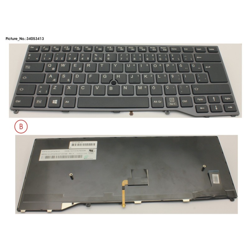 34053413 - KEYBOARD BLACK W. TS TURKEY